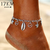 Boho Wave Turtle Pendant Anklets For Women 2018 Shell Anklet Bracelets On The Leg Bohemian Foot Ocean Jewelry 2018 Drop Shipping