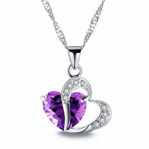 6 colors lady Heart Necklace