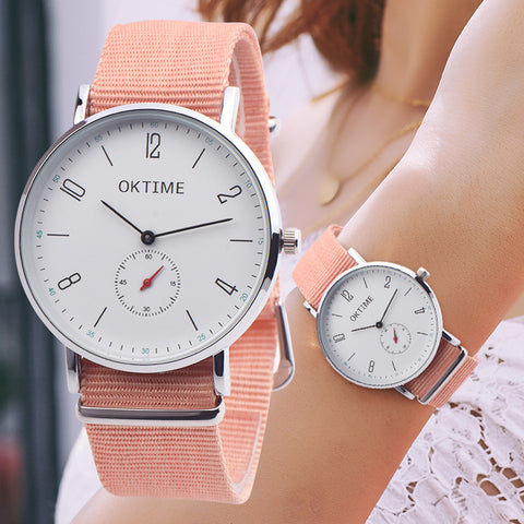 Nylon strap Style Quartz Women